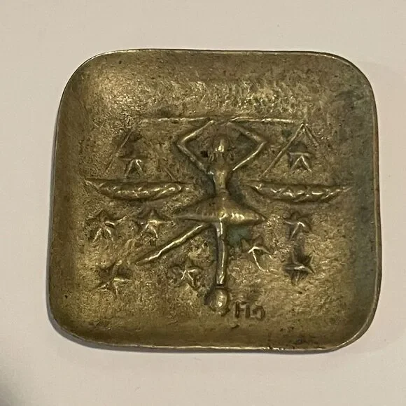 Vintage Brass Zodiac‎ Scales Of Justice Ash Tray