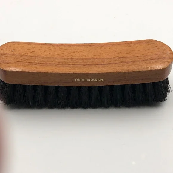 VTG 100% Horsehair Wood Handle Brush Shoe Shiner Buffer Polisher Made In Israel