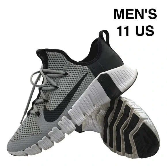 Nike Free Metcon 3 Men's Size 11 Gray Black White Gym Training Shoes CJ0861-090