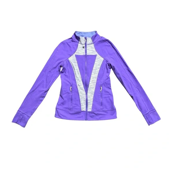 Ivivva Lululemon Girls Perfect Your Practice Full Zip Jacket Purple Size 14