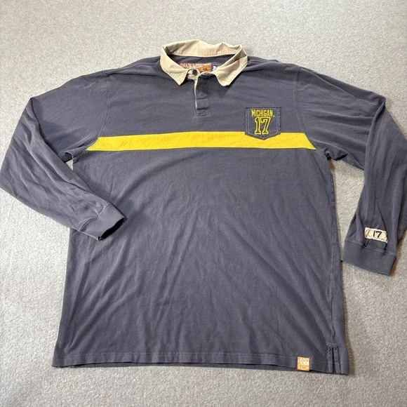 vintage 90s University of Michigan rugby shirt 855 Olive Street Nike Men's 2XL