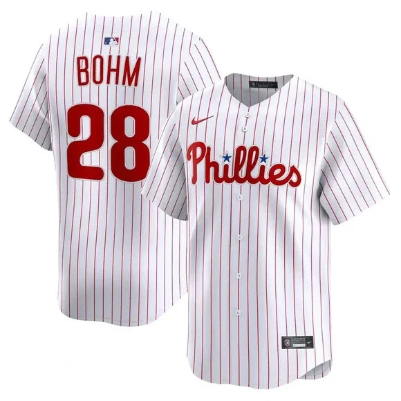 NWT Mens Small Nike Limited MLB Philadelphia Phillies Alec Bohm #28 Home‎ Jersey