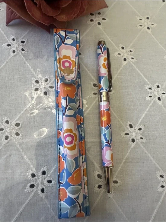 Kate Spade Floral Pattern Ballpoint Pen and touchscreen stylus -Matching case