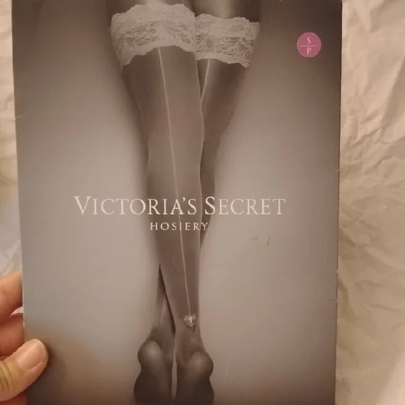 Victoria's Secret Pink Crystal Heart Lace Hosiery