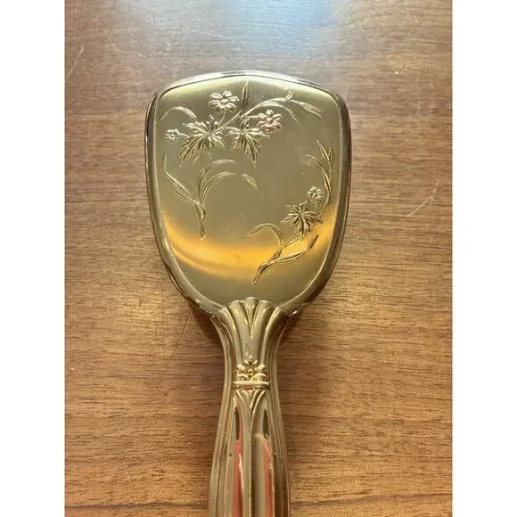 Vintage Gold Art floral ornate Deco Hair Brush