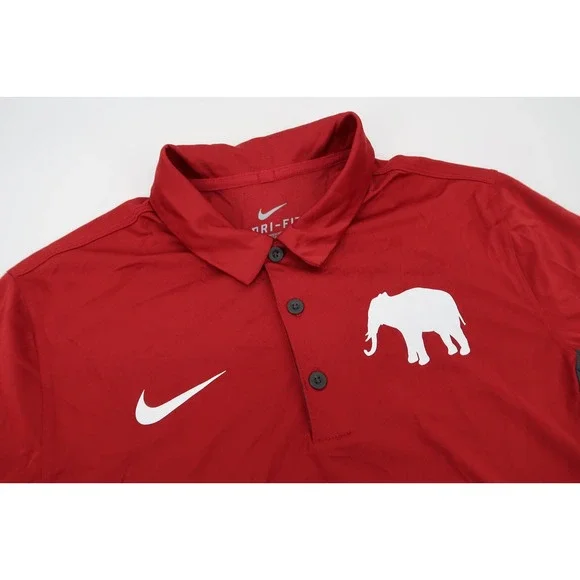 Nike Alabama Crimson Tide Polo Shirt Mens Small Performance Short‎ Sleeve