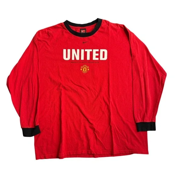 Nike Manchester United Van Nistelrooy 10 Long Sleeve Shirt Mens XL Red Vintage