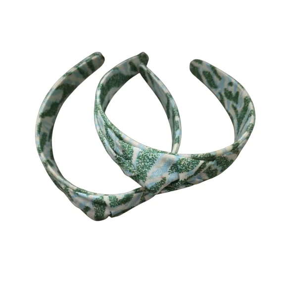 NWOT Aerie Green White Patterned Headband Set Small For Juniors Or Kids