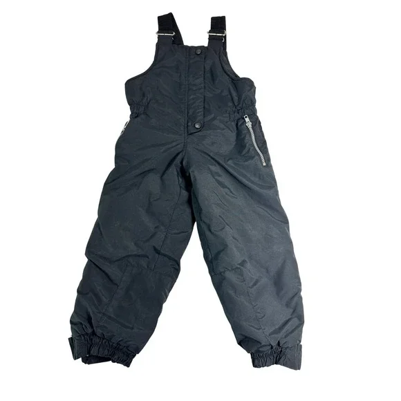 Vintage GAP Silver Ice Kids XS Snow Bibs Ski Overalls Black 80s 90s Outdoor