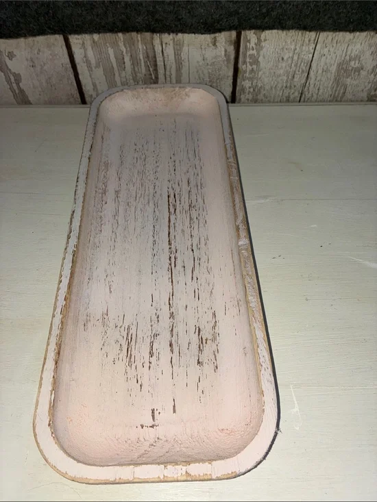 Source Unknown Pale Pink Distressed Wooden Bath Vanity Tray (Tray only)