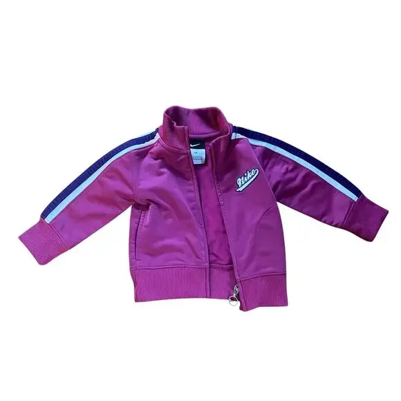 Nike Baby Girl Fuchsia Full-Zip Track Jacket| 9-12mo
