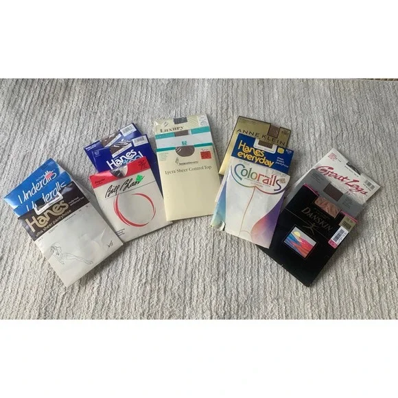 Lot of 15 Vintage Pantyhose, Variety of Sizes, Styles & Colors - New Old Stock