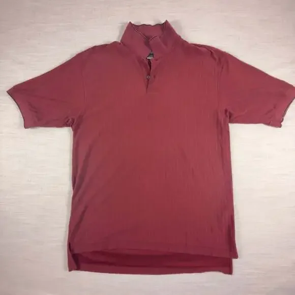 Nike Golf Dri-Fit Polo Shirt Men's Size Large Red Striped