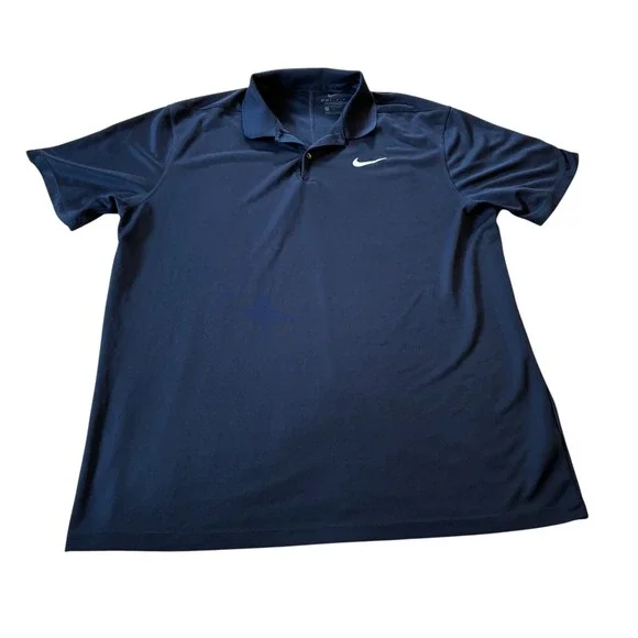 Nike Dri-FIT Polo Shirt Mens Large‎ L Standard Fit Golf Athletic Black