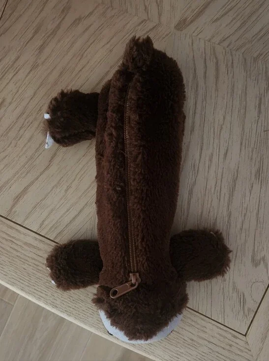 Brown Plush Otter Pencil Case Zipper Pouch