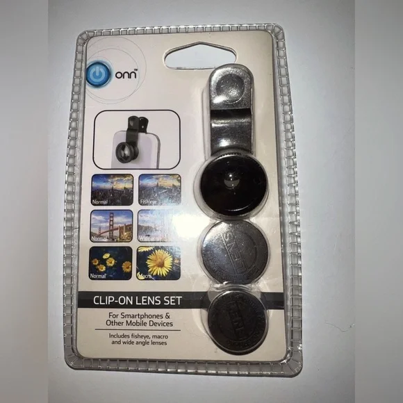 Onn Smartphone/Tablet Clip-On 8X Telephoto Lens wide angle macro & fisheye lens
