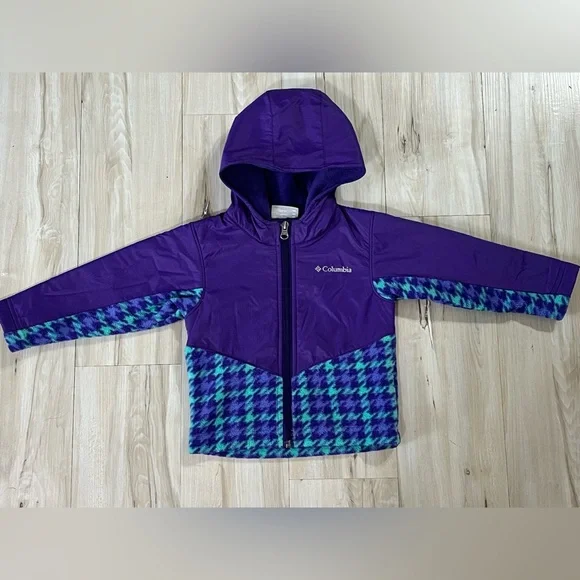 2t Columbia Purple and Blue Hooded Jacket fleece zip up
