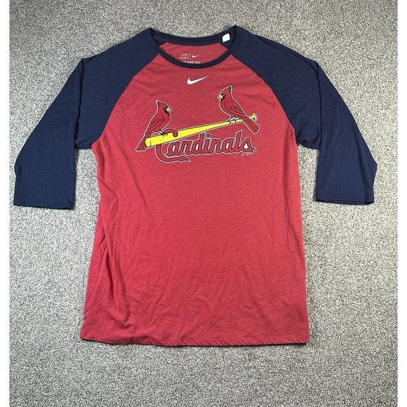 The Nike Tee MLB St. Louis Cardinals 3/4 Sleeve Baseball Tee Men's Size L Clean