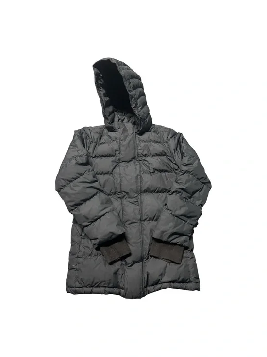 Athleta Girl Black Hooded Goose Down Puffer Jacket Size 12 Large Winter Coat