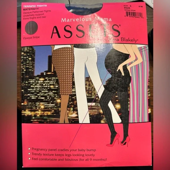 Assets by Sara Blakely Maternity Textured Mama Op Stripe Tight 873M Spanx Size 3