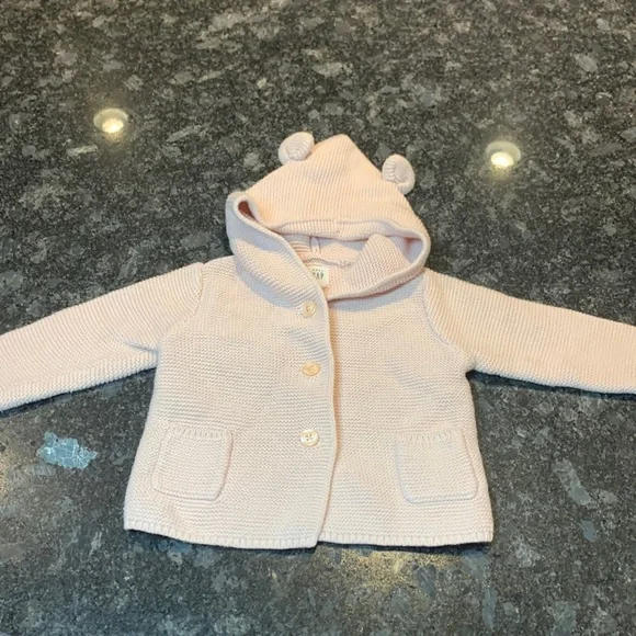 Baby Gap Girls Hooded Ears Sweater Jacket 6-12m