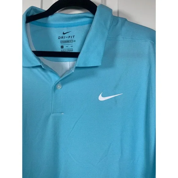 Nike Dri-FIT Polo Shirt Mens XXL Blue Short‎ Sleeve Standard Fit Golf Top, NWOT