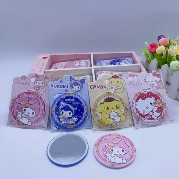 Sanrio Pompompurin, Kuromi, My Melody, Hello Kitty Mini Compact Mirror