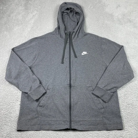 Nike Tech Fleece Full Zip Hoodie Mens XL Grey Sportswear Club CJ4443-071