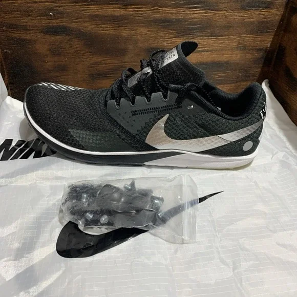 Nike Zoom Rival‎ XC6 Black 9.5 Metallic Silver Cross-Country Spike Track Shoes