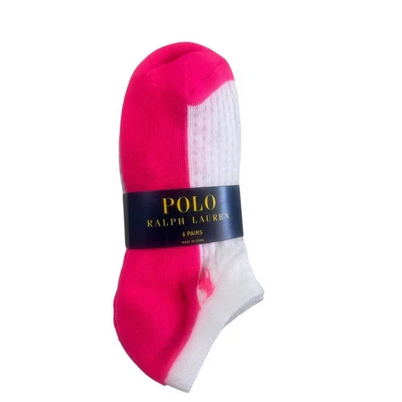 Polo Ralph Lauren Socks Women 9-11 Multicolor New 6 Pairs No Show Low Cut PKN