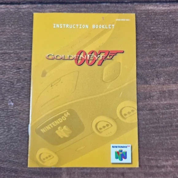 Nintendo GoldenEye 007 Instruction Manual N64 One Size Yellow Good Authentic