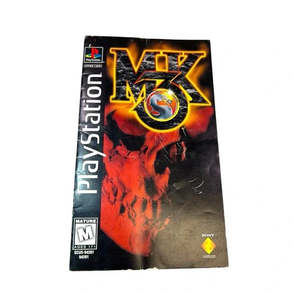Sony Mortal Kombat 3‎ Long Box Instruction Manual Booklet ONLY PlayStation 1 PS1