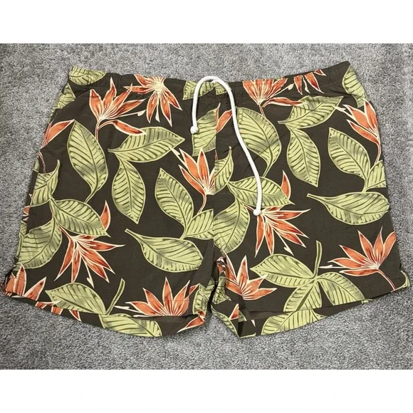 Tommy Bahama Tropical‎ Floral Hawaiian Print Mesh Lined Swim Shorts XL NYLON 42