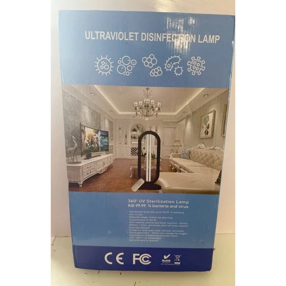 NEW Black Ozone Disinfection Lamp For Home 38W 110V‎ With Extra Bulb !