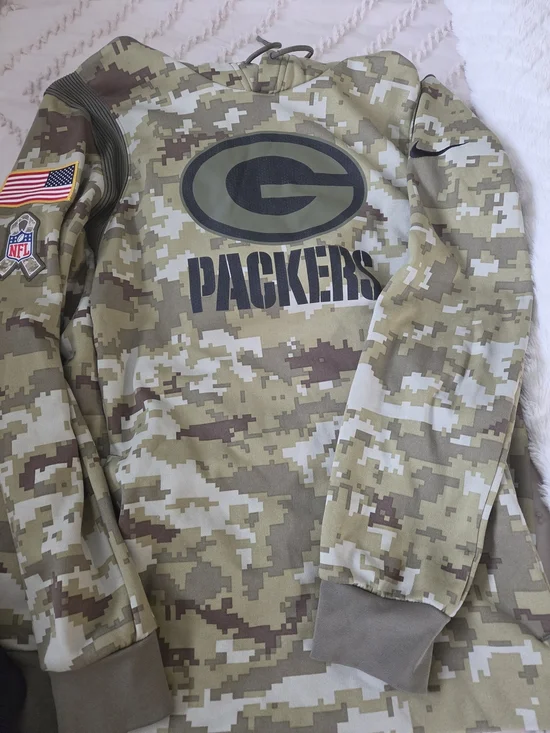 Nike Green Bay Packers Camo Pullover Hoodie - Desert Camo