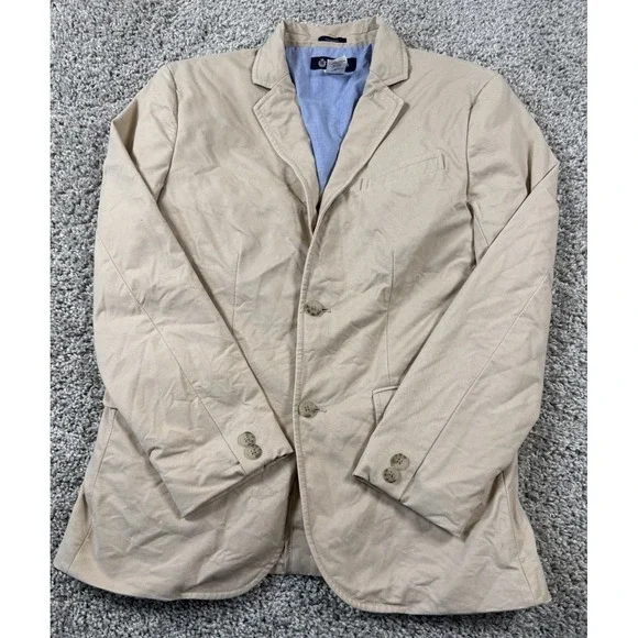 J Crew Crewcuts Boys‎ Thompson Blazer Beige Two Button Size 14 - Read