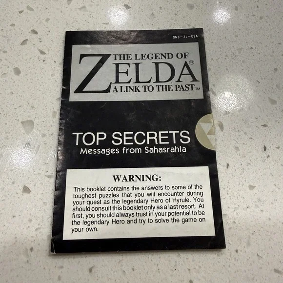 Zelda A Link to the Past SNES Top Secrets Booklet SNS-ZL-USA Nintendo