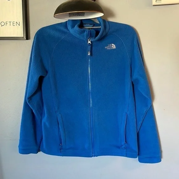 NORTH Face Blue Fleece Full Zip Jacket Size Boys Large (14/16)