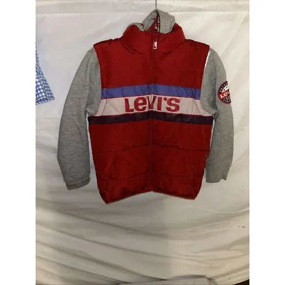 Kids‎ Levi's 2fer Puff VestRed Grey Small