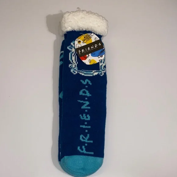 NWT Friends 90’s TV Show Sherpa Lined Non Slip Cozy Winter Warm Socks SZ OS