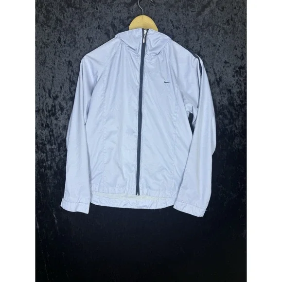 Vintage Nike Jacket Youth Boys S Gray Windbreaker Swoosh Track Y2K Sliver Tag