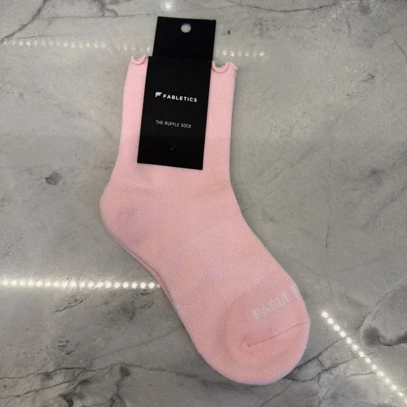 Fabletics Women's The Ruffle Sock Soft Pink S/M