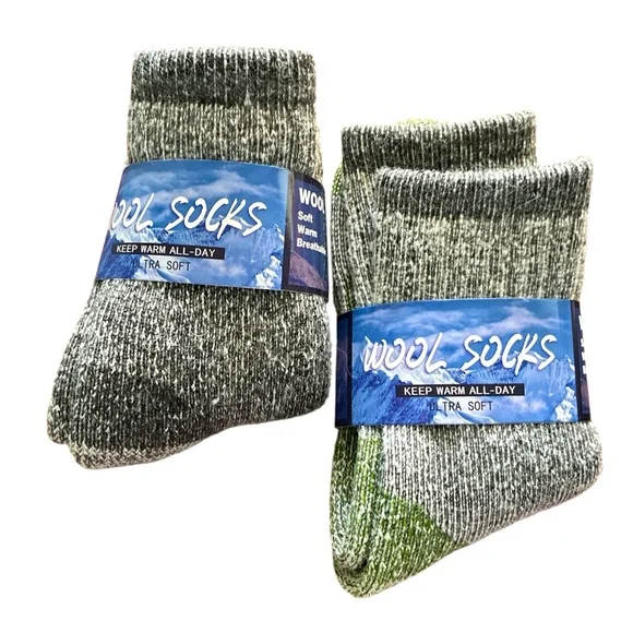 Wool Ankle Socks Lot of 2 Ultra Soft Keep Warm All Day Cozy Breathable Gray
