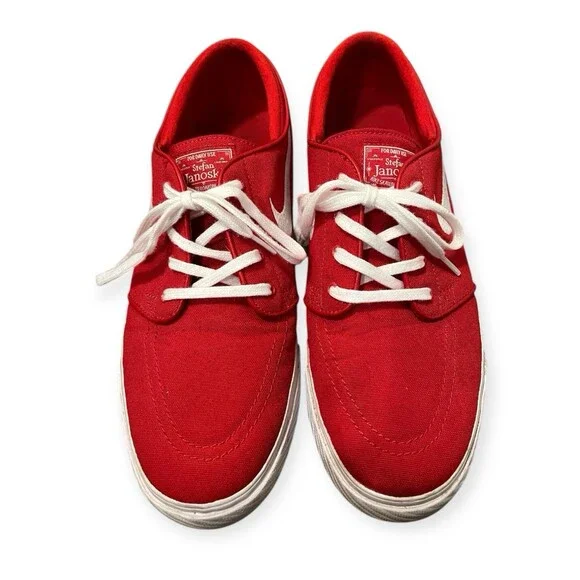 Nike Men’s SB Zoom Stefan Janoski Canvas Shoe University Red & White- Size 10.5