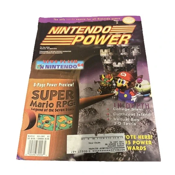 Nintendo Power‎ Magazine March 1996 Volume 82 Super Mario RPG Poster