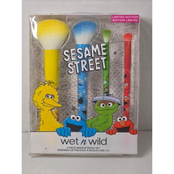 Sesame‎ Street x Wet n Wild Limited Edition 4 Pc Makeup Brush Set New