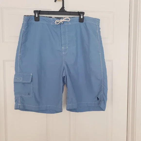 Polo Ralph Lauren Men's Swim Trunks Board Shorts Mesh‎ Lined Blue Size Large