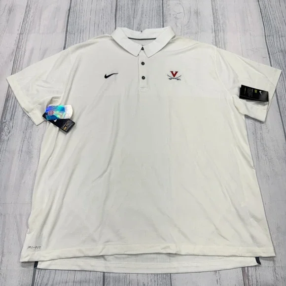 NWT‎ Virginia Cavaliers Nike Polo Shirt 3XL White Dri Fit College NCAA Mens Golf