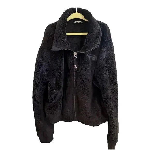 The North Face Kids Fleece Jacket Size M 10-12 Black Layer Spring Fuzzy Cozy Zip