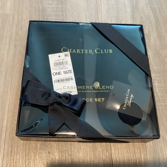 Charter Club Cashmere Sleep Mask + Socks Boxed